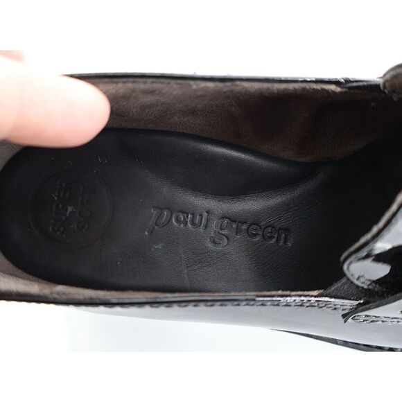 Paul Green Ariana Loafer Black Patent Leather Chunky Sole Gems UK 3.5 US 6 Comfy - Picture 8 of 15